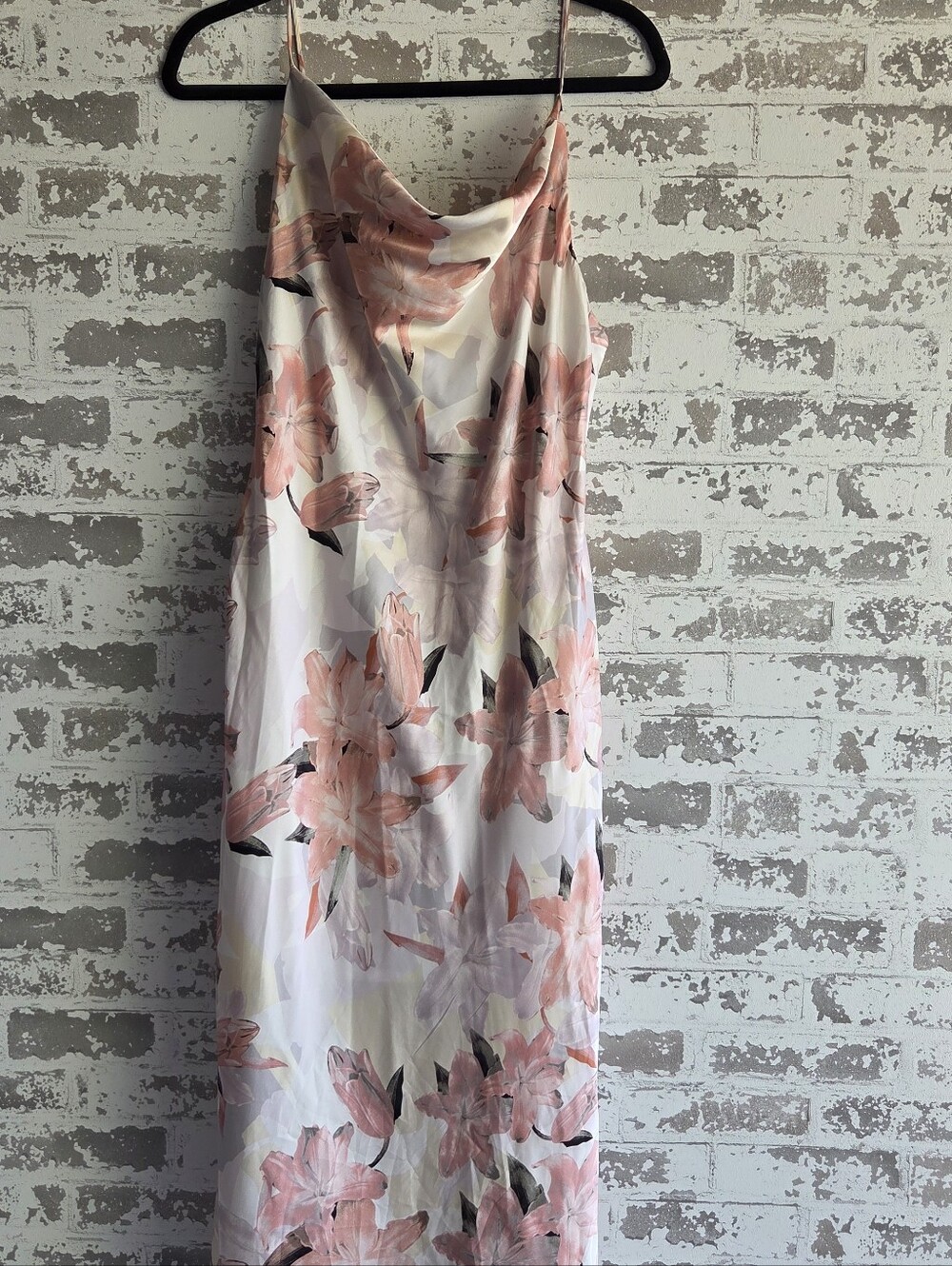 Here Comes The Sun Floral Cowl Neck Midi Slip Dress